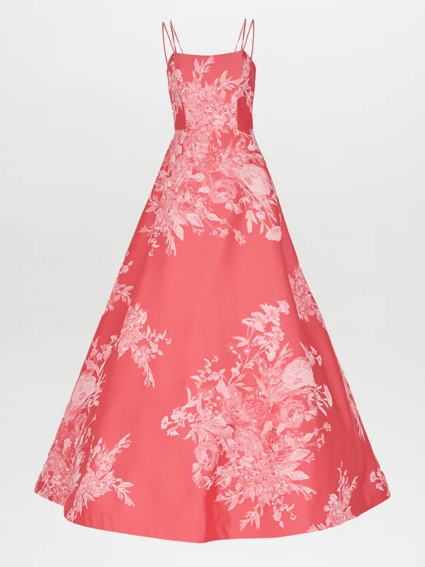 Julene Dress Salmon Embroidered