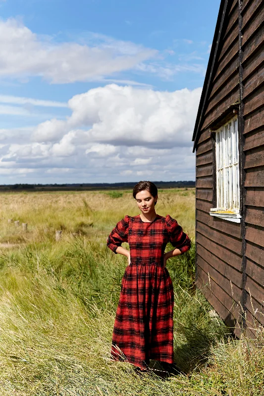 Victoria Dress in Red Tartan