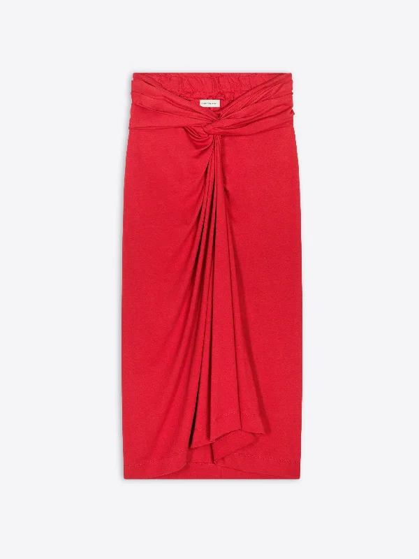 Knotted jersey skirt