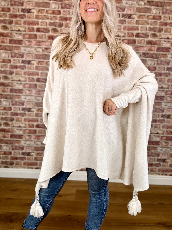 Miracle Tassel Modal Poncho