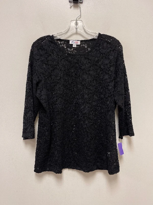 Black Top Long Sleeve Denim And Company, Size Xs