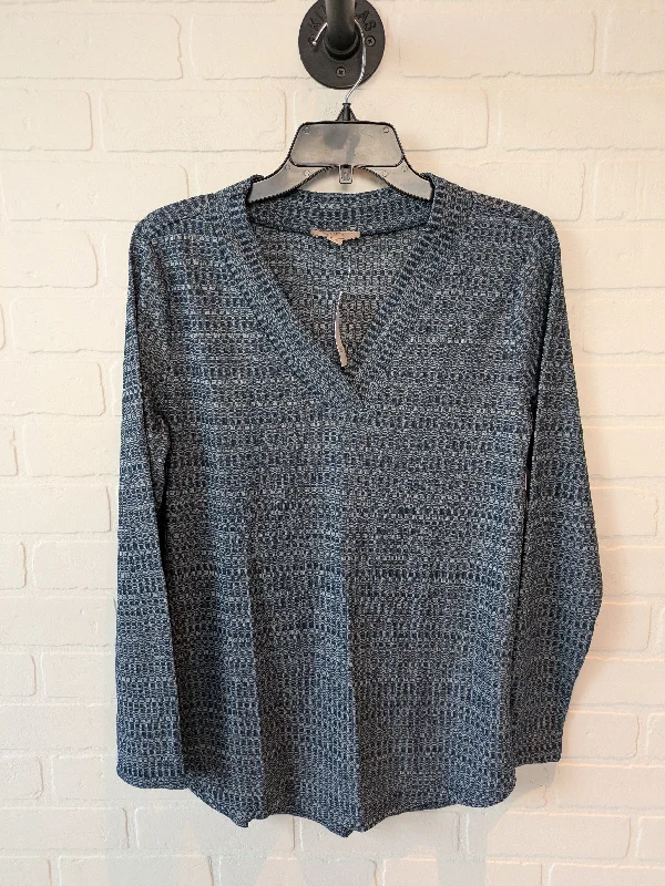 Blue Top Long Sleeve Loft, Size M