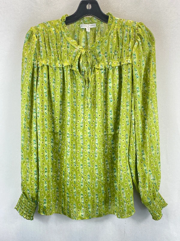 Green Top Long Sleeve Clothes Mentor, Size M