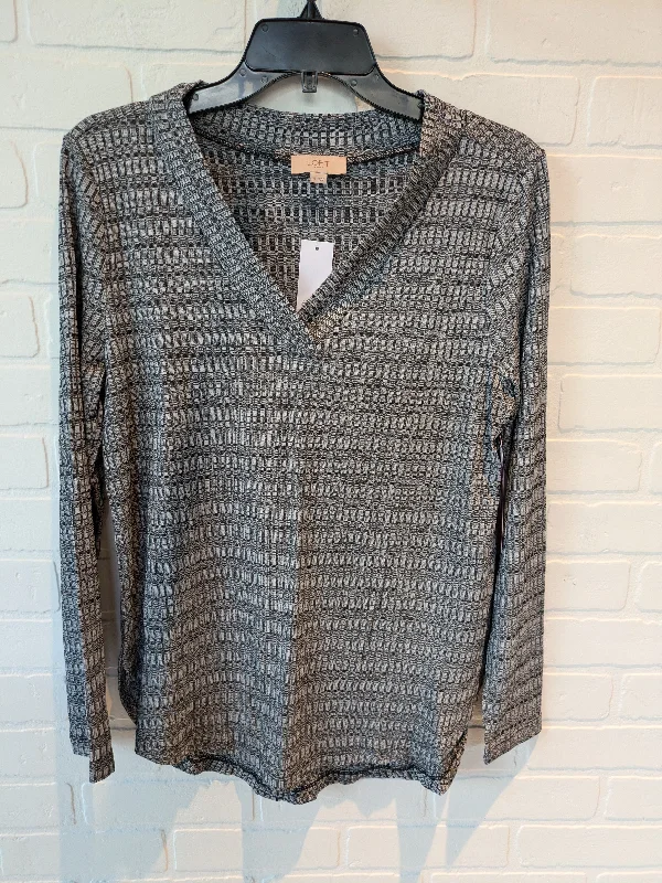 Grey Top Long Sleeve Loft, Size M