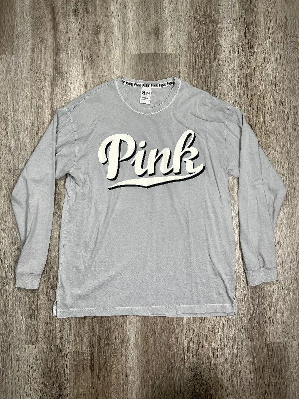 Grey Top Long Sleeve Pink, Size L