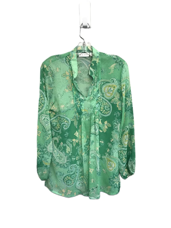 Paisley Print Top Long Sleeve By Susan Graver, Size: Xs