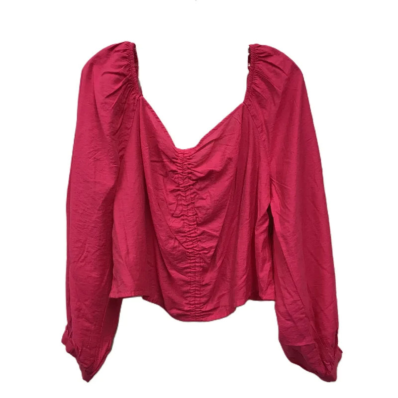 Pink Top Long Sleeve By A New Day, Size: Xxl