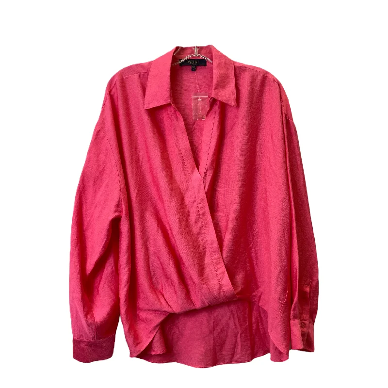 Pink Top Long Sleeve By Rachel Roy, Size: L