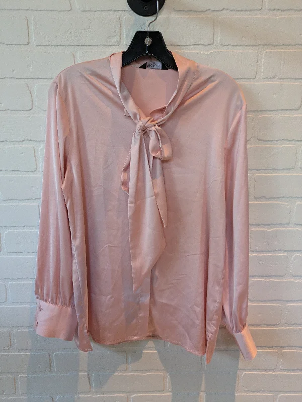 Pink Top Long Sleeve Clothes Mentor, Size S