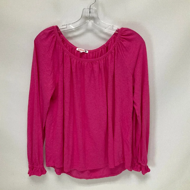 Pink Top Long Sleeve Sunday, Size S