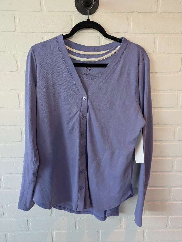 Purple Top 2pc Long Sleeve Isaac Mizrahi Live Qvc, Size M