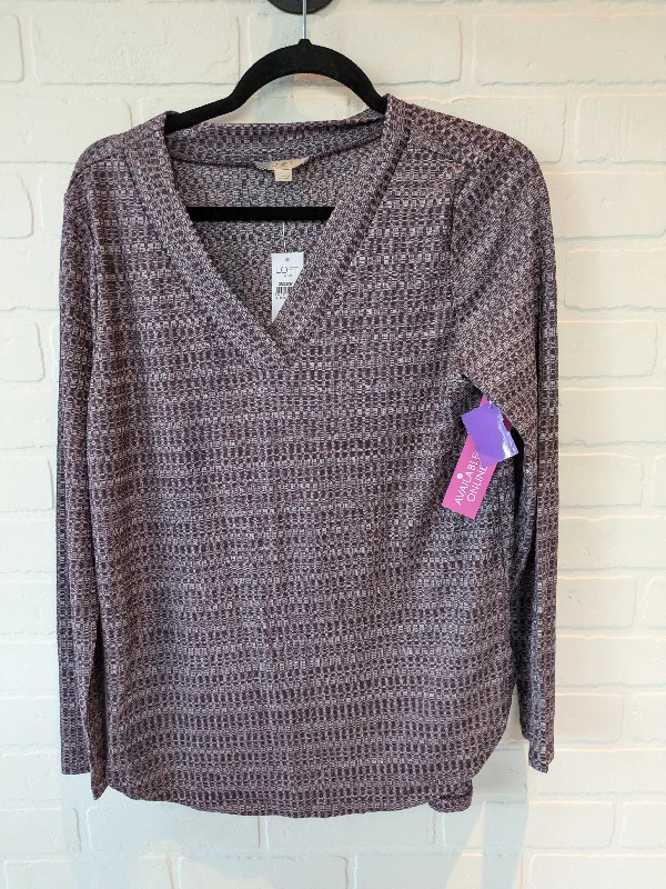 Purple Top Long Sleeve Loft, Size M