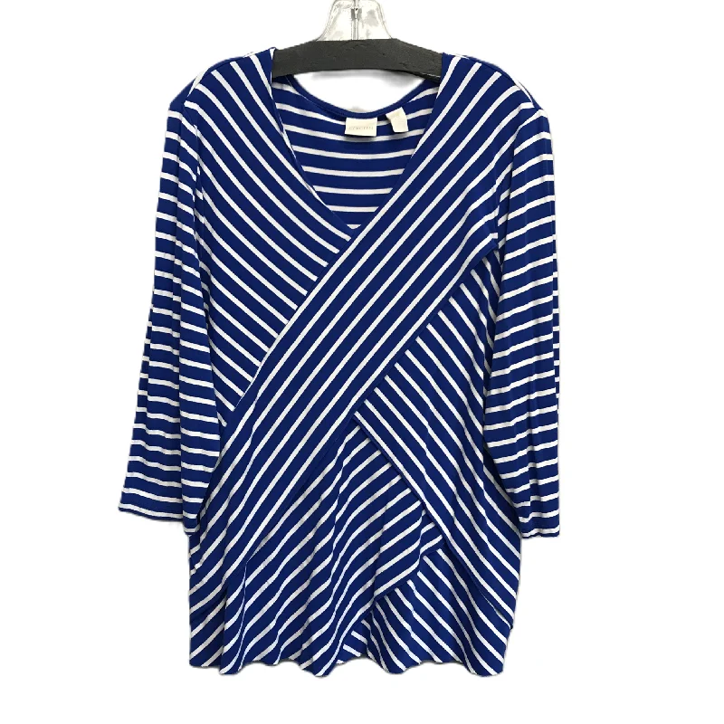 Striped Pattern Top Long Sleeve By Chicos, Size: Xl