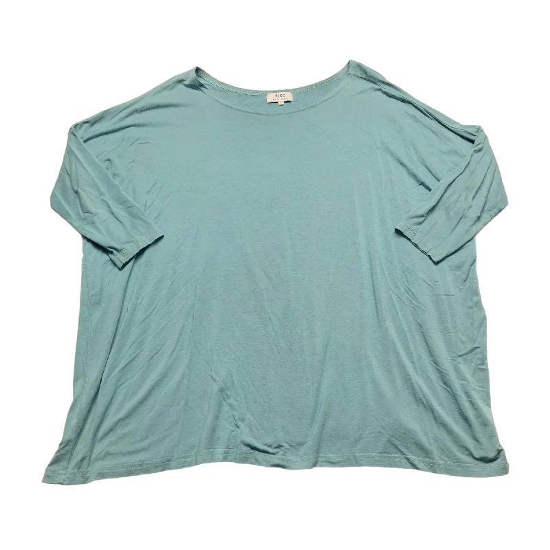 Teal Top Long Sleeve Piko, Size S