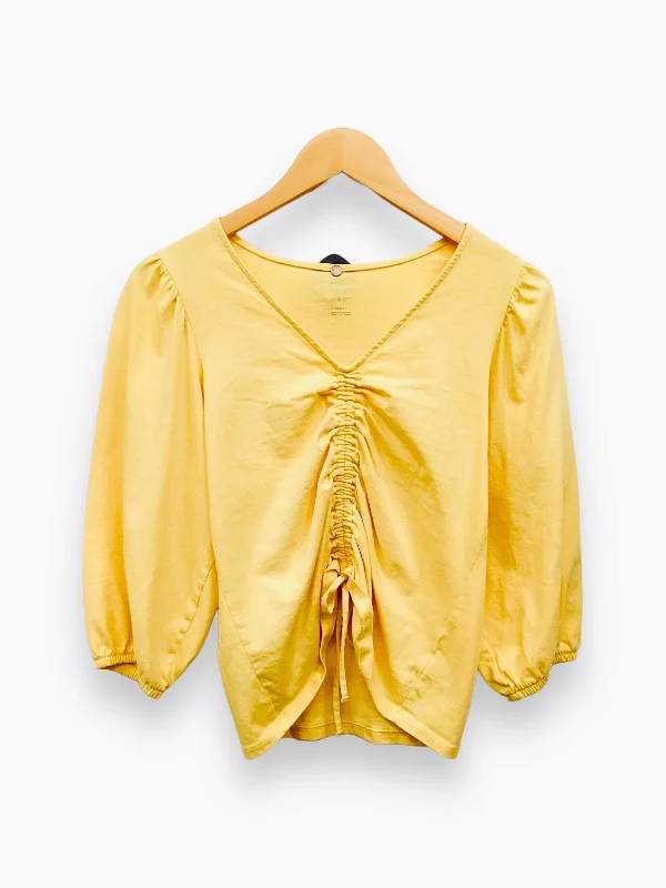 Yellow Top Long Sleeve A New Day, Size Xs